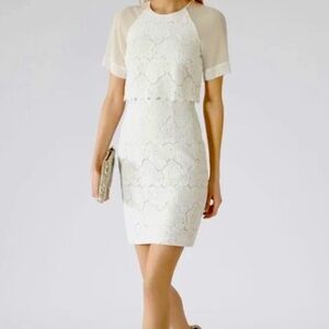 Reiss White LaceTextured Dress, Size 4